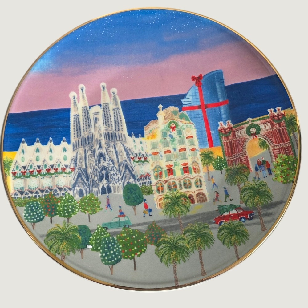 Anthropologie Holiday in the City Barcelona Dessert Plate 2024 Christmas Dish